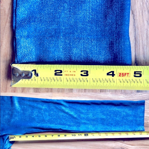 3/$15 NEW NOBO Ankle Leggings Blue Small Waist 23 Blue Jean Print NWOT Juniors - Picture 5 of 12